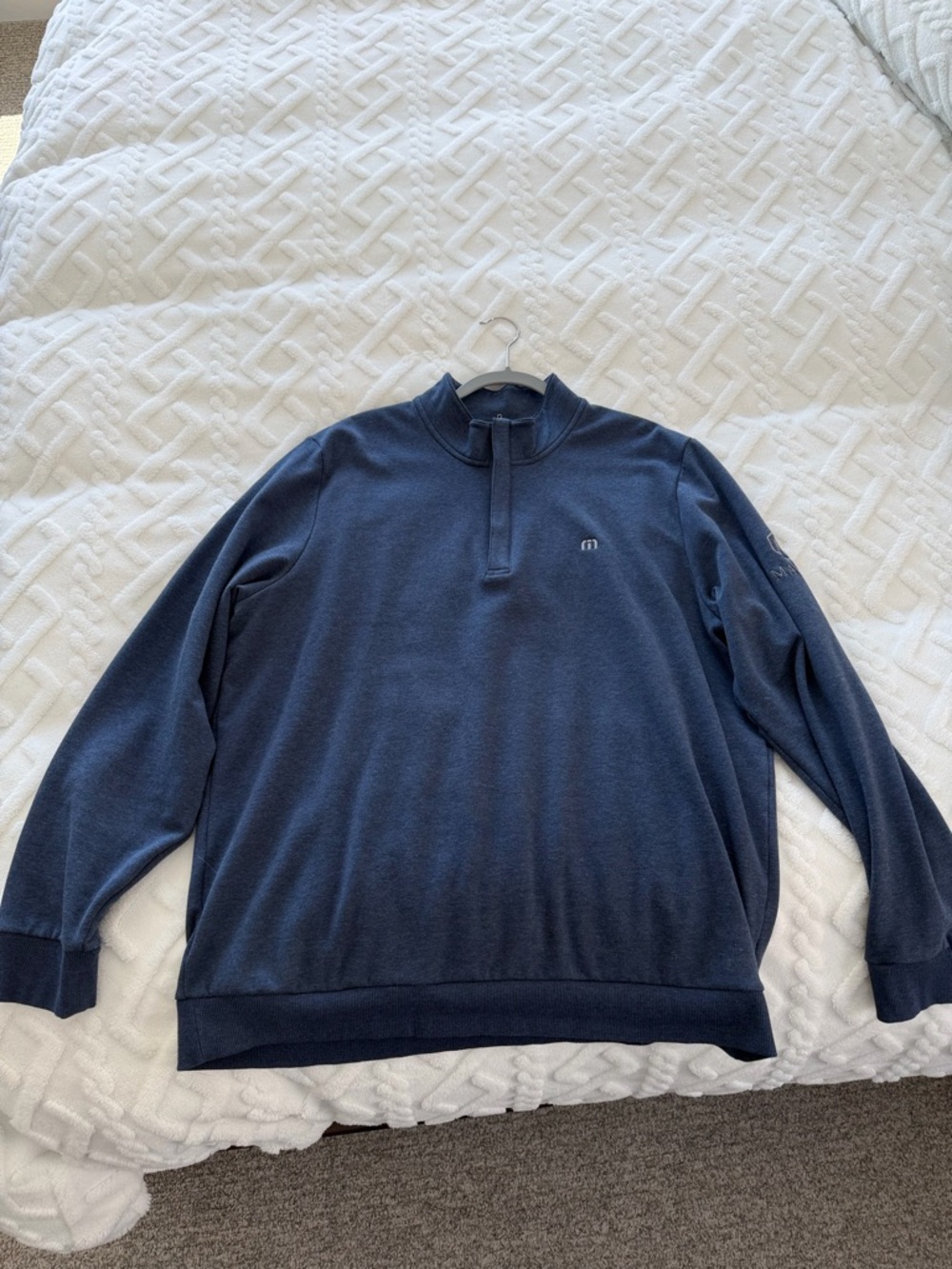 Travis Mathew Men's Navy Quarter-Zip Sweater